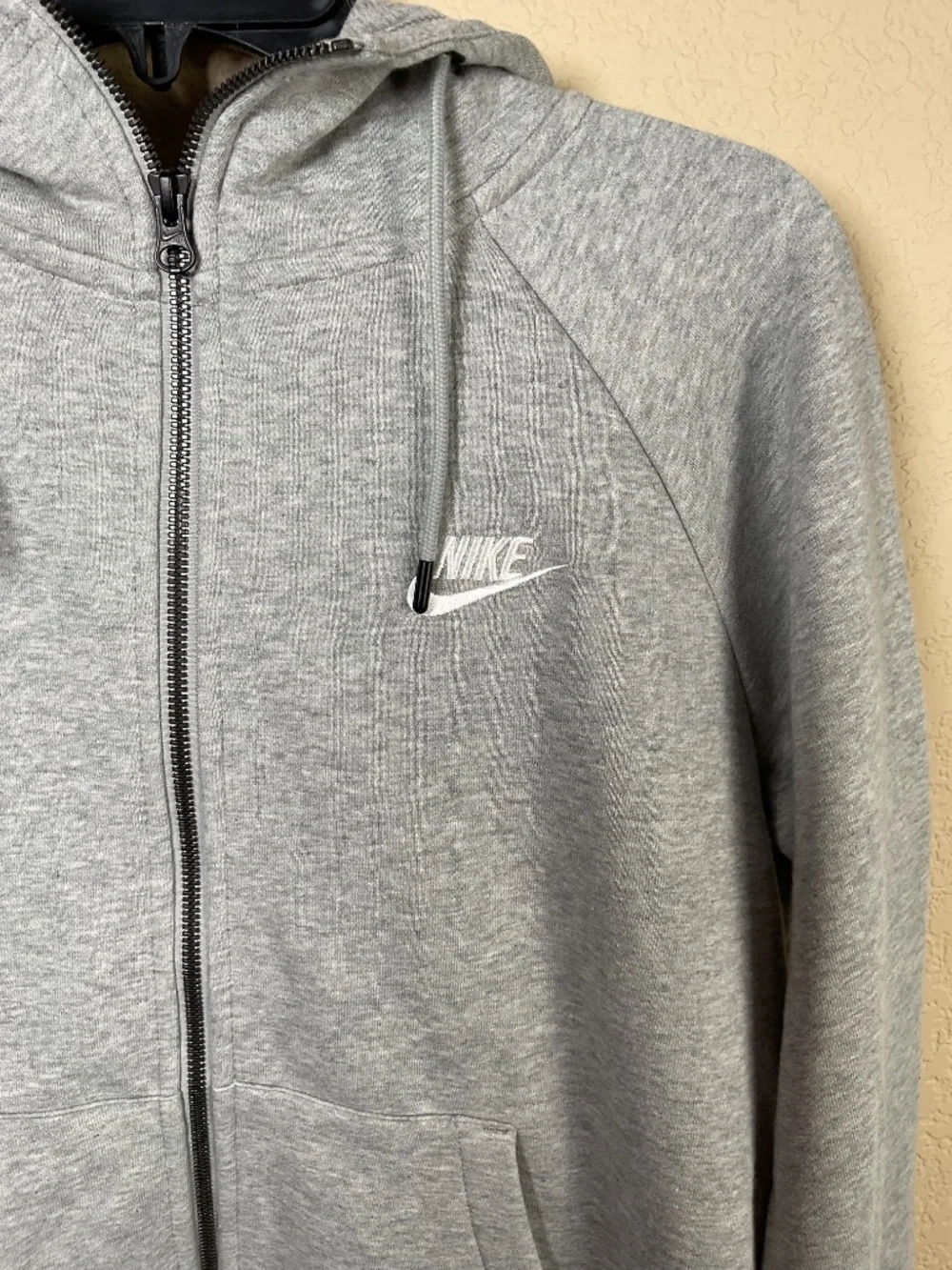 Nike Womens MED Gray Sportswear Club Fleece Full Zip Hoodie Jacket Athletic NWT